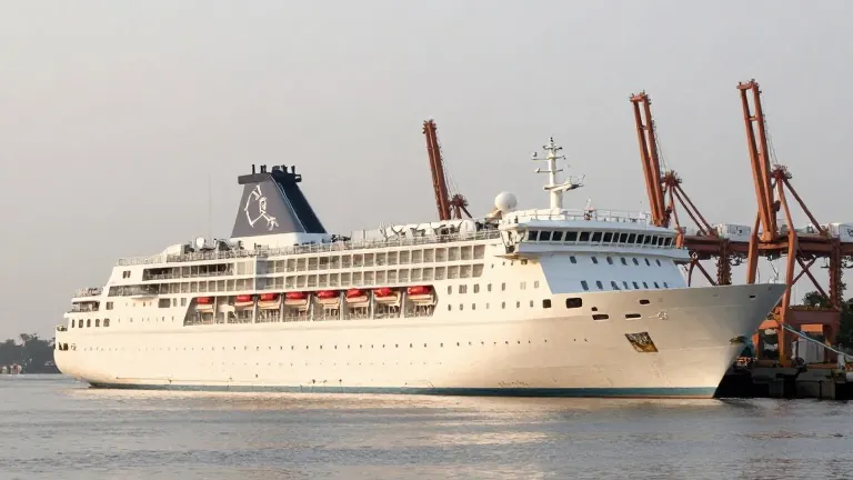 Illustration for: Odyssey Cruise Ship Halts in Cambodia as Fuel Costs Rise